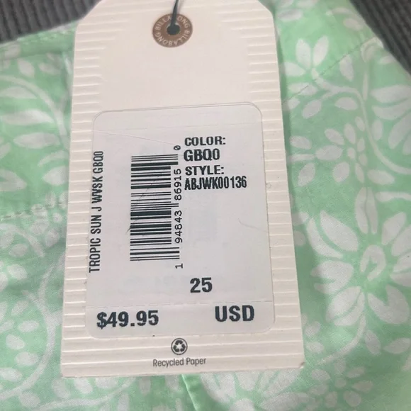 Billabong Light Green Floral Mini Skirt size 25 NWT - Picture 8 of 9